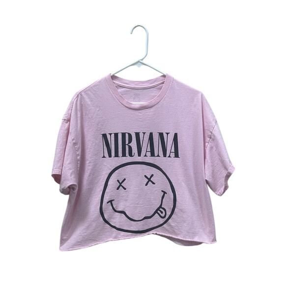 NIRVANA Tops - Nirvana Pink Band Tee size XL